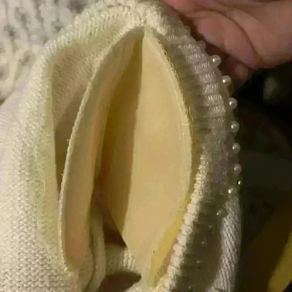 Vintage Shenanigans Christmas Snowflakes Pearl Beaded Christmas Sweater size S - Picture 11 of 12